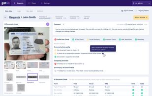 A detailed view of verification results.