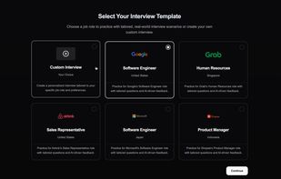 App Interview Template Selection
