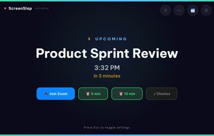 Full Screen Takeover for Calendar alerts
