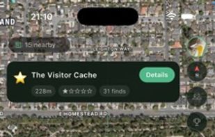 Stash summary card shown when stash clicked on the map