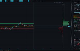 DAY mode: SPX session replayed from the tape with the zero-gamma flip, call and put walls, hold band, the per-strike gamma ladder and three dealer books (volume, open interest, measured) side by side in the readouts rail.
