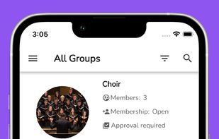 Group listing page