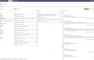 Team standup view showing each member's to-do and in-progress items alongside recent project activity.