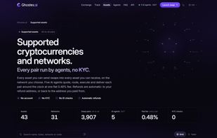 Supported assets and networks, with which coins can be sent and received on each network.