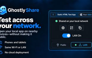 Open your local app on nearby devices over LAN without making it public.