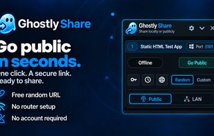Create a secure public link in one click—no router setup required.