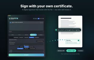 signing with a certificate and check with adobe reader if it is edited