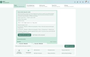 Optional connected AI shows the exact request for approval before anything is sent.