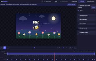 Gif caption/editor in action - dark theme