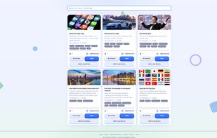The Discover library — ready-made public quizzes anyone can preview, host live, or add to their own library.
