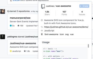 GitHub Hovercard screenshot 2