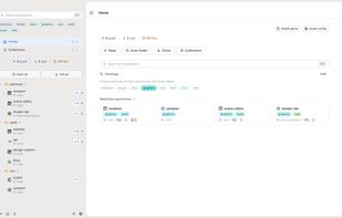 Repositories organized with folders and hashtags.