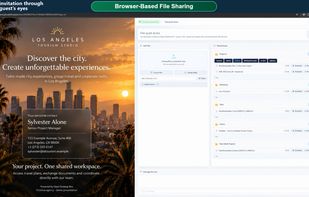Browser-based file sharing with the colleagues, clients, or friends you invite.