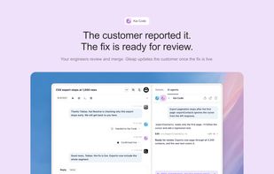 Kai Code opens a pull request with the change and a regression test. Your engineers review and merge it. After a teammate confirms the fix is live, Gleap sends the update on the original ticket: the customer hears back in the same conversation where they reported the bug.