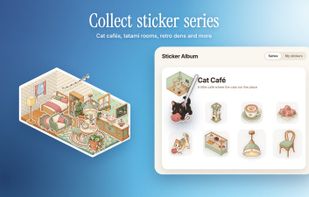Collect sticker series like the Cat Café