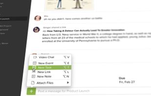 Instantly share files and create tasks, notes, events and links right inside your conversations.