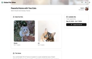 Housesit detail page
