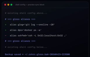TUI sync and add aliases