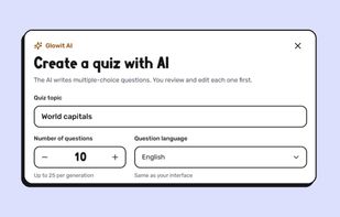 AI quiz generator: create questions from a topic, text or a PDF