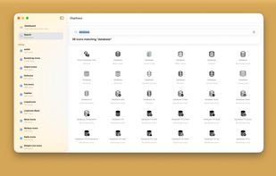 Search all your icons by curated keywords 