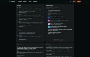 Event research: sourced briefings, upcoming catalysts, bull and bear cases, and related markets.