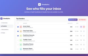 See who fills your inbox: bulk trash or archive by sender
