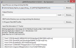 gMKVExtractGUI screenshot 1