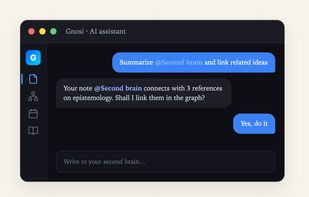 AI assistant:
Ask in natural language with your vault's context.