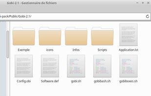 A list of the folders and files of the Gobi application.
