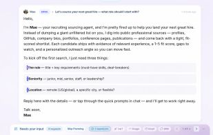Gobii agents can start a workflow by asking for the details they need, then collect responses through web chat, email, or SMS before getting to work.
