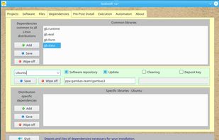 Common and specific Linux versions dependencies lists and repository options