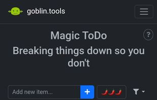 Goblin Tools screenshot 2