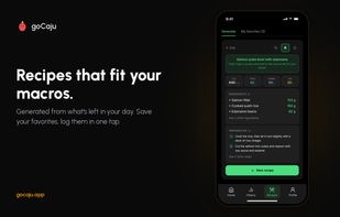 The recipe generator creates a recipe that fits the macros you have left for the day. Save it to your favorites or log it as a meal in one tap.