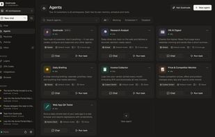 Agents: persistent AI coworkers with their own memory, schedules and tools.