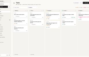 Task board: tickets for your agents, from Backlog to Done.