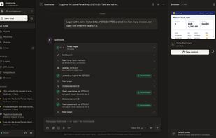 Godmode signs in to a portal with a password and 2FA code filled from the vault, next to a live view of its browser.