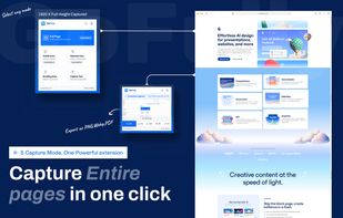 Capture entire scrolling pages in one click, from any tab.