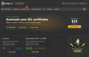GoGetSSL homepage