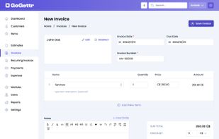 GoGettr Invoicing Example