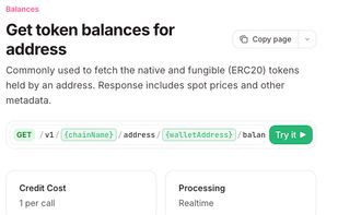 Get token balances for addresses