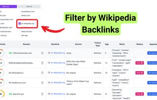 Filter by trusted websites you want backlinks from