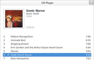 The main window while playing a CD 