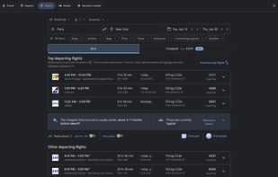 Google Flights screenshot 1