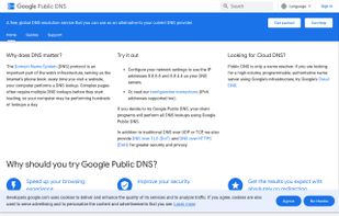 Google Public DNS screenshot 1