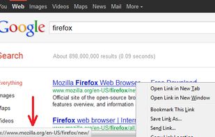 Google search link fix screenshot 1