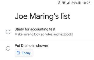 Google Tasks screenshot 1