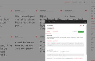 Get info on selected fonts