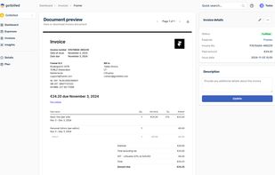 Invoice preview page