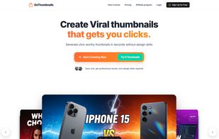 GoThumbnail Youtube thumbnail maker homepage