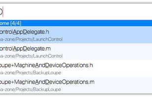 Fuzzy Search
Type a few characters and GoToFile will show matching items instantaneous. Fuzzy Search means you can leave out characters and type only the more pregnant ones. It's just the order that matters. Typing upper-case characters will favour items with those characters at word boundaries. GoToFile can search by file name or by complete path.